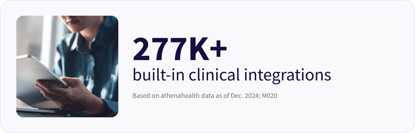 athenaOne makes more than 277,000 clinical integrations available
