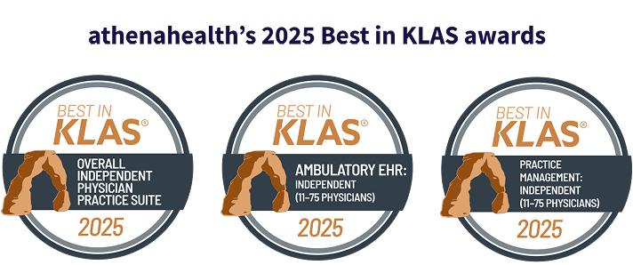 athenahealth's Best in KLAS Award badges