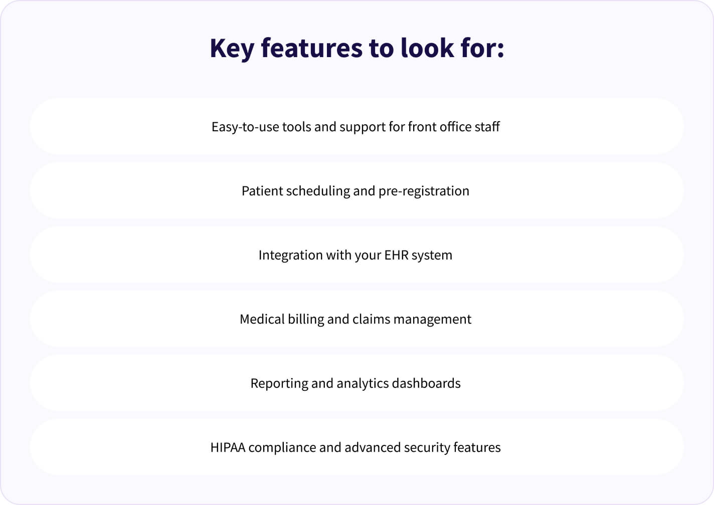 key features list